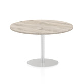 Dynamic Italia 1200mm Poseur Round Table Grey Oak Top 725mm High Leg ITL0165 DD